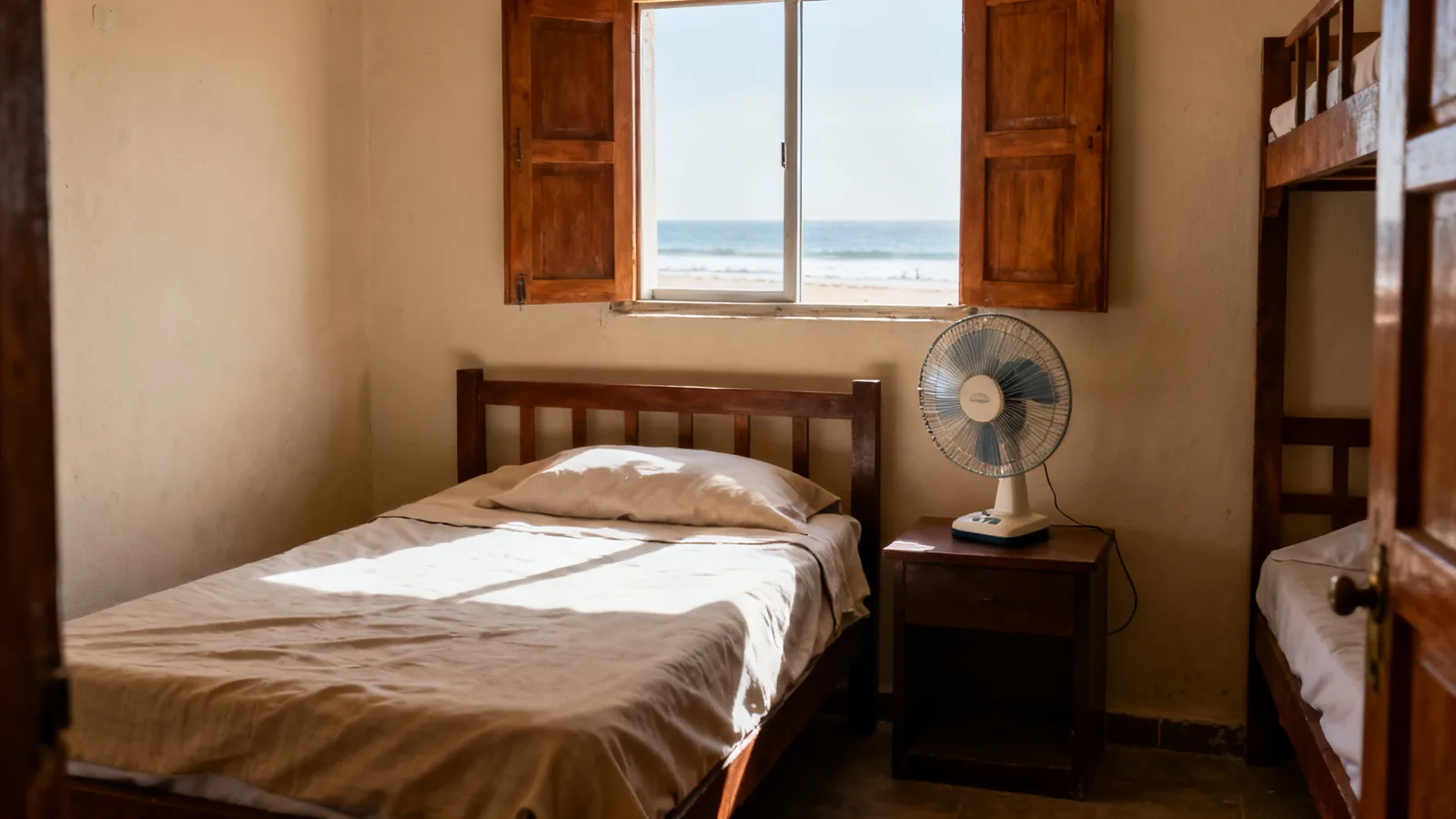 Photographic illustration of a private hostel room, not a shortlisted property